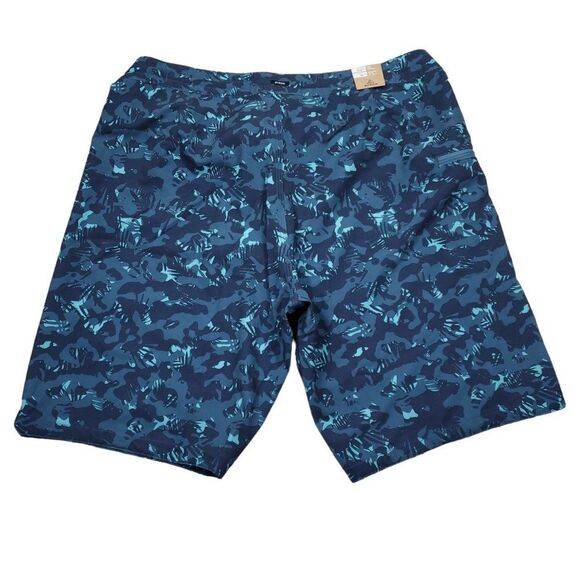 Prana Fenton Boardshorts Men's Size 34 9" Inseam Bluefin Camo Swim Blue - Picture 2 of 8